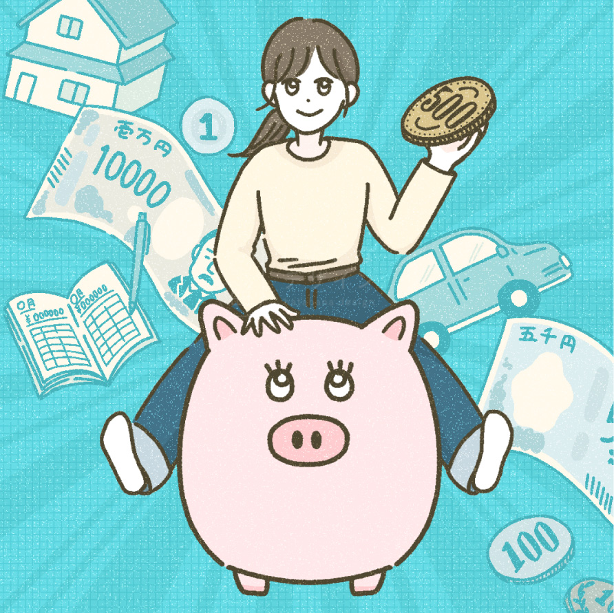 貯金と出費のイラスト